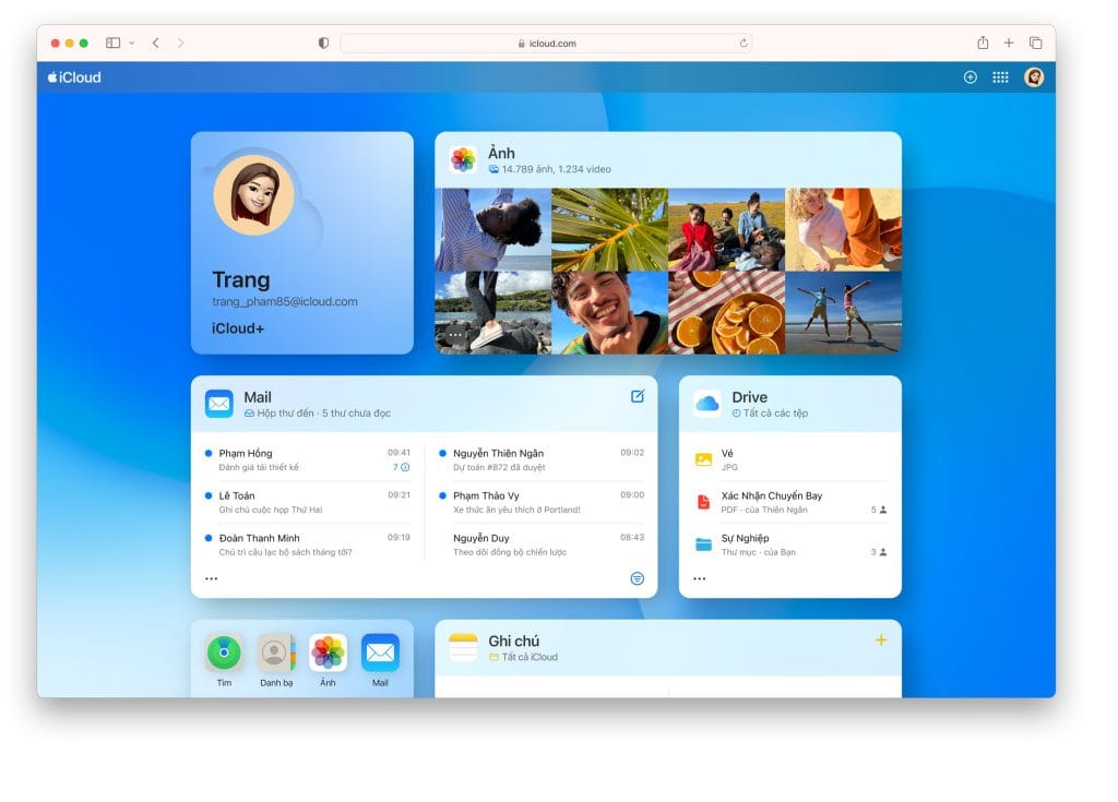Tính năng của gói nâng cấp dung lượng iCloud