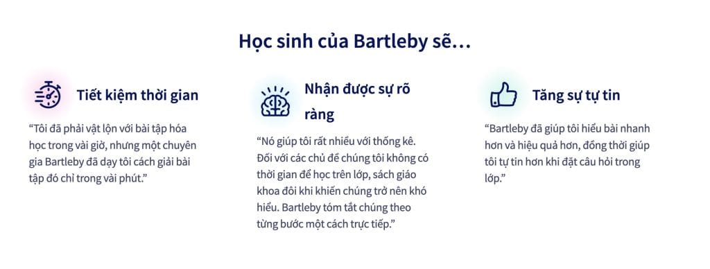 Lợi ích khi sử dụng tài khoản Bartleby